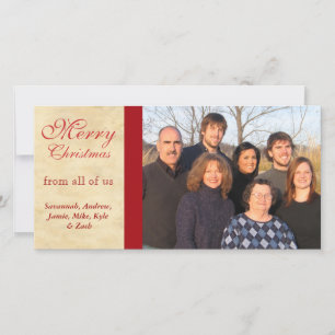 Family Photos  Merry Christmas Parchment Holiday Card