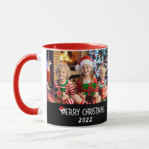 Family Photos Merry Christmas Santa Hat  Mug