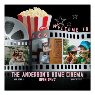 Family Photos Movie Night Home Cinema Theatre 24/7 Poster