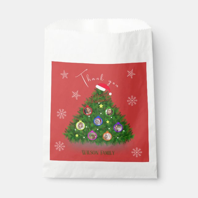 Family photos on Christmas Tree Favour Bags (Front)