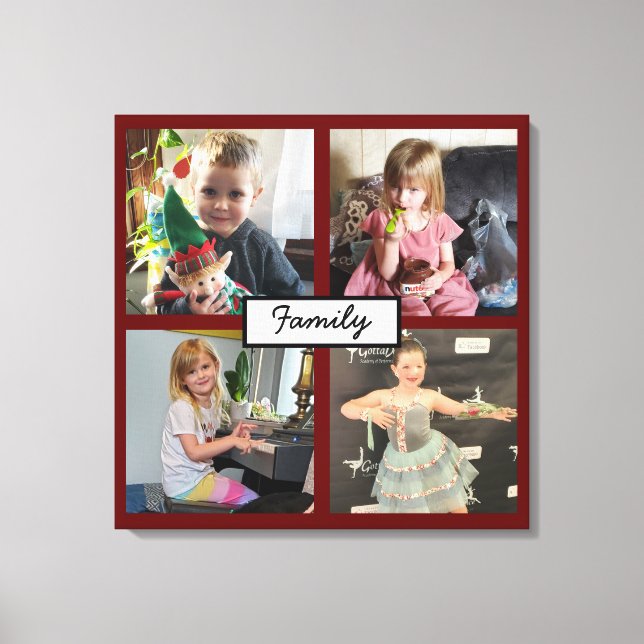 Family Photos Personalised  Canvas Print (Front)