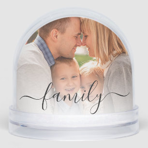 Family Photos Script Christmas Keepsake Custom Snowglobe