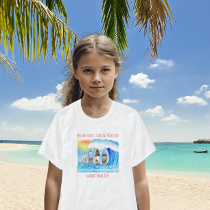 Family Photos Surfing Waves Coastal Summer Break  T-Shirt