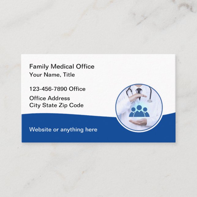 Family Physician Medical Office Business Cards (Front)