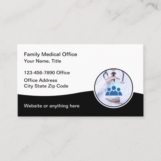 Family Physician Medical Office Business Cards (Front)