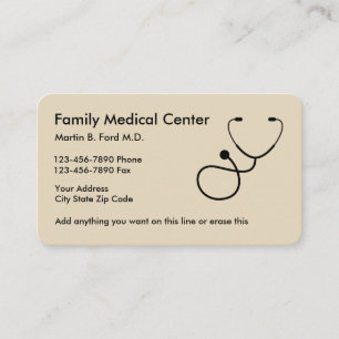Family Physician Simple Design Business Card