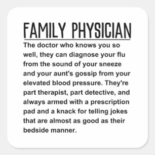 Family Physician Square Sticker