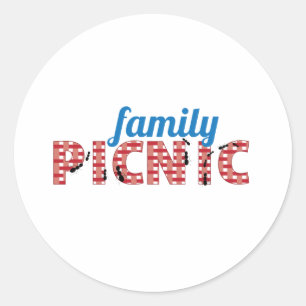 Family Picnic Ants Classic Round Sticker