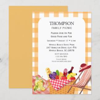 Family Picnic Barbecue Cookout Grilling Invitation