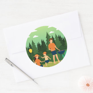 FAMILY PICNIC CLASSIC ROUND STICKER