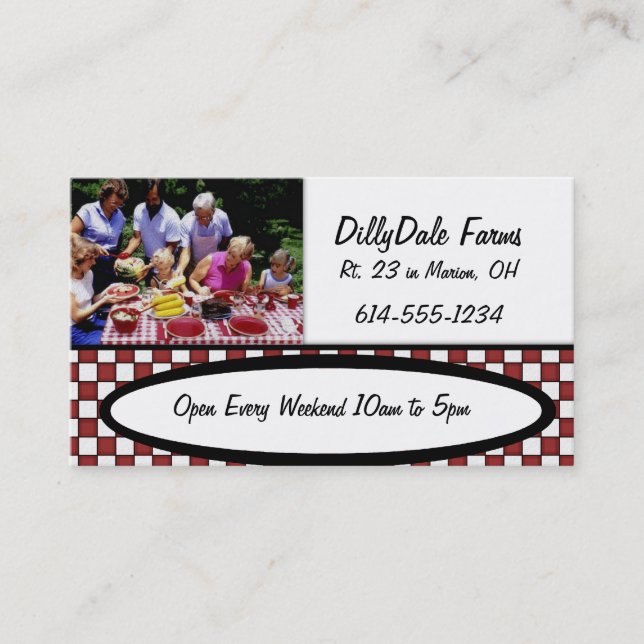 Family Picnic Food Farm BBQ Park Business Card (Front)