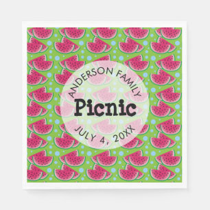 Family Picnic Watermelon Pattern Napkin