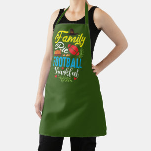 Family pie football thankful Thanksgiving unisex Apron