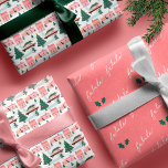 Family Pink Vintage Car Christmas Tree Town Fa La Wrapping Paper Sheet<br><div class="desc">Reviving the Joy of Christmas Past! Transport back in time with this fun family tradition personalised pink vintage car Christmas tree and town wrapping paper. Design features a retro vintage car caring a Christmas tree along with cute pink houses and pink snow covered trees. Add an extra sprinkle of nostalgia...</div>