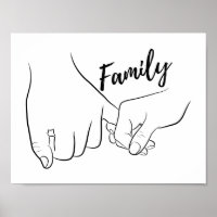 Family Pinky Promise Minimal Line Art Cute Simple