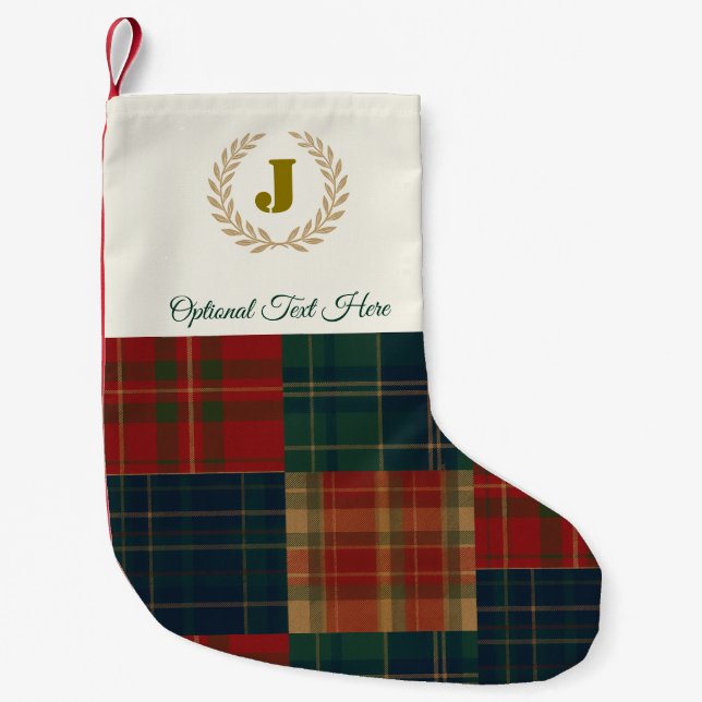 Family Plaid Christmas Stocking | Personalised (Front)