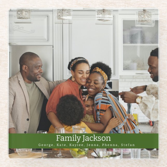 Family Portrait Coaster - Custom Drink Art (Front)