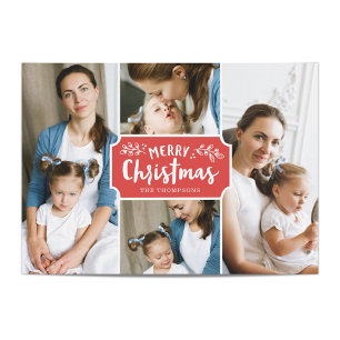 Family Portrait Holiday 4 Photo Card