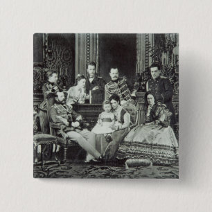 Family Portrait of Emperor Alexander II 15 Cm Square Badge