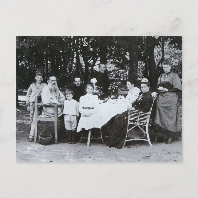 Family portrait of the author Leo N. Tolstoy Postcard (Front)