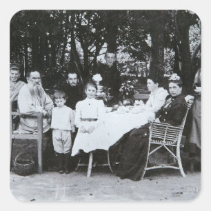Family portrait of the author Leo N. Tolstoy Square Sticker