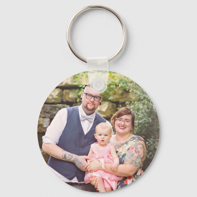 Family Portrait personalised Key Ring (Front)