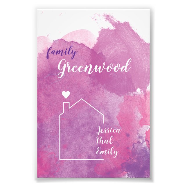 Family poster with name for birth, collection (Front)