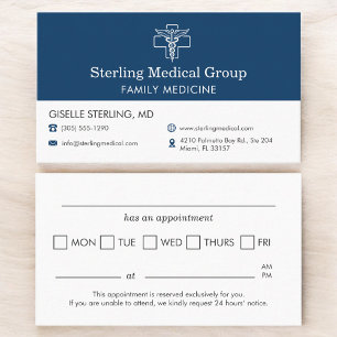 Family Practice Doctor Office Appointment  Business Card