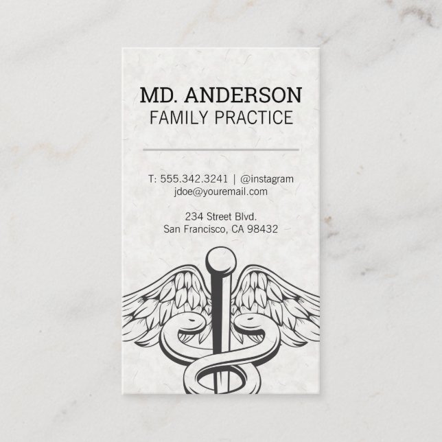Family Practice | Medical Symbol Business Card (Front)