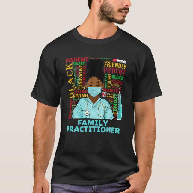 Family Practitioner African American Women Black H T-Shirt (Front)
