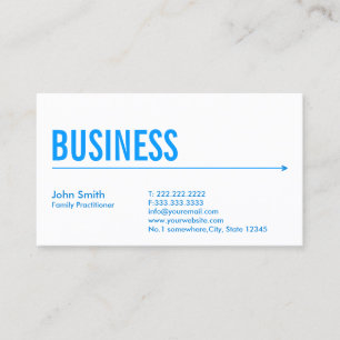Family Practitioner Modern Blue Arrow Business Card