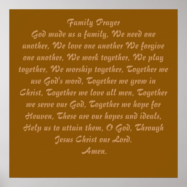 Family Prayer Poster (Front)