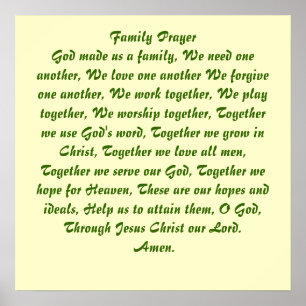 Family Prayer Poster