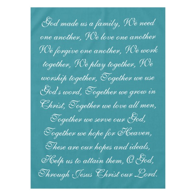 Family Prayer Tablecloth (Front)