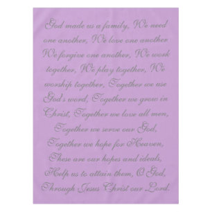Family Prayer Tablecloth