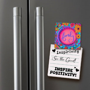 Family Pretty Floral Trendy Pink Inspirivity Cute Magnet