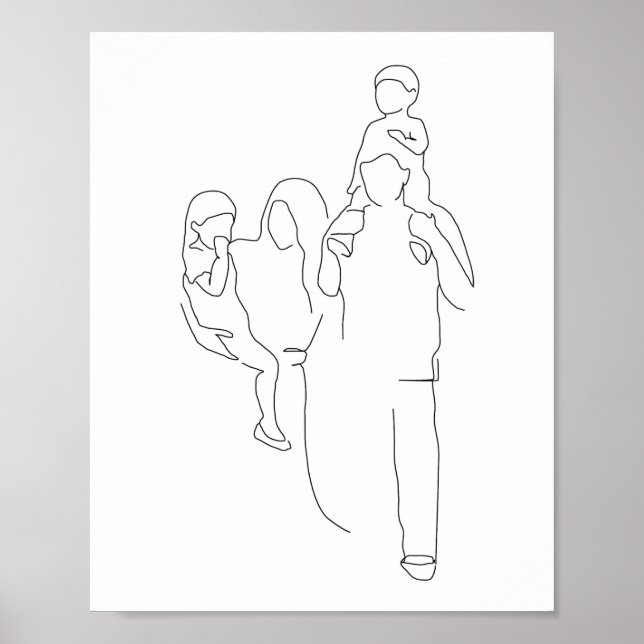 Family Print, Family Portrait, Love Print, Gifts  Poster (Front)