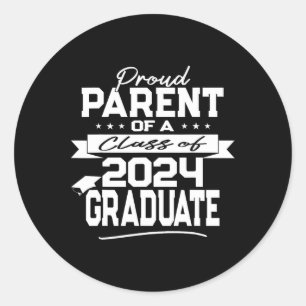 Family Proud Parent Cl Of 2024 Graduate Classic Round Sticker