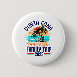 Family Punta Cana Vacation 2025 Summer Vacation Ma 6 Cm Round Badge