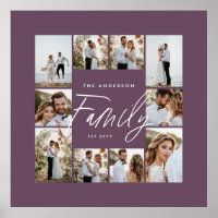 Family purple elegant modern minimal photo collage