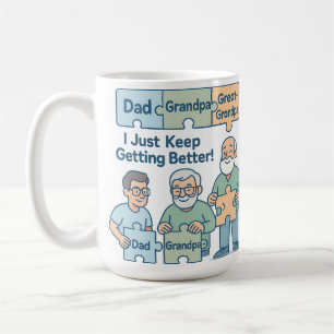 Family Puzzle Gift: Dad, Grandpa And Great-Grandpa Coffee Mug
