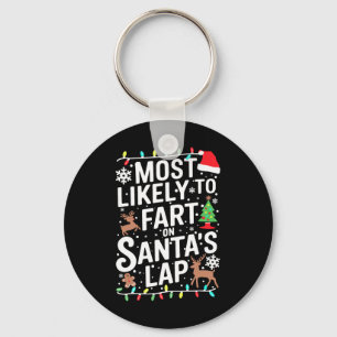 Family Pyjamas Most Likely To Fart On Santa's Lap  Key Ring