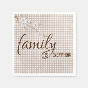 Family Quote on Gingham Napkin