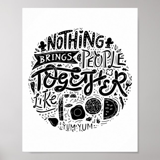 Family Quotes, Food Quotes, Wall Décor Poster (Front)