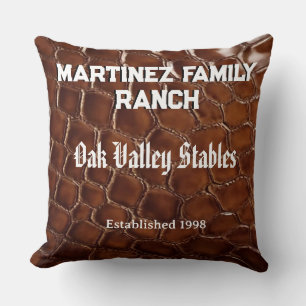 Family Ranch Faux Crocodile Leather Cushion