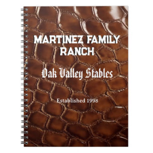 Family Ranch Faux Crocodile Leather Notebook