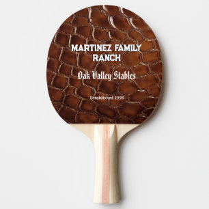 Family Ranch Faux Crocodile Leather Ping Pong Paddle