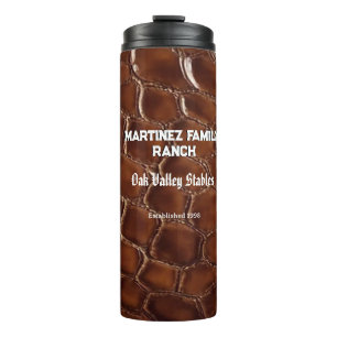 Family Ranch Faux Crocodile Leather Thermal Tumbler