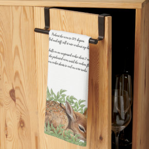 Family Recipe Baby Dear Faun in Greenery Tea Tea Towel