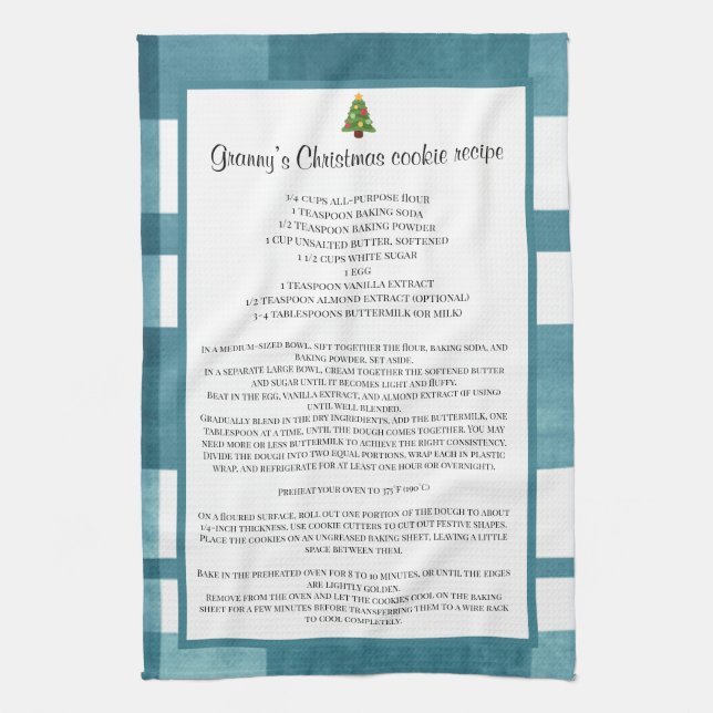 Family recipe Christmas Tea Towel (Vertical)